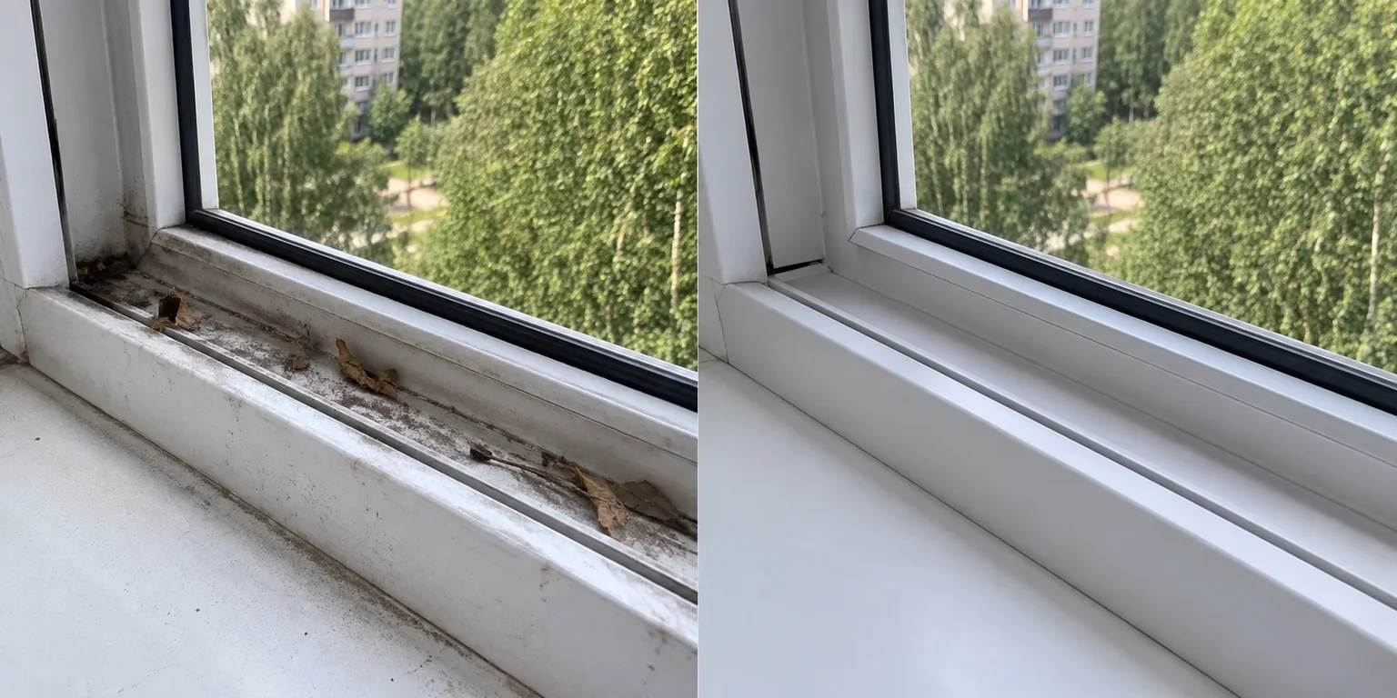 Рамы и направляющие — до уборки